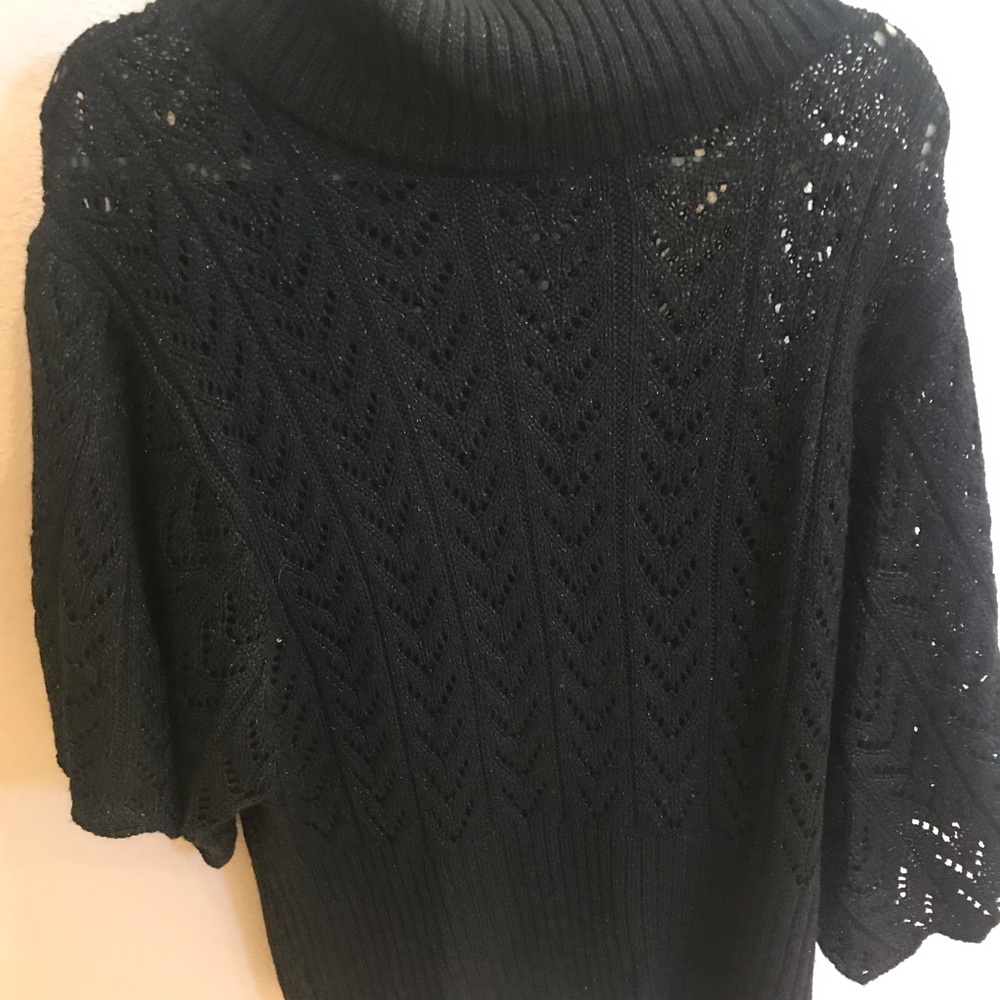 Beautiful Sparkly Black 3/4 Sleeve Sweater Sz XL